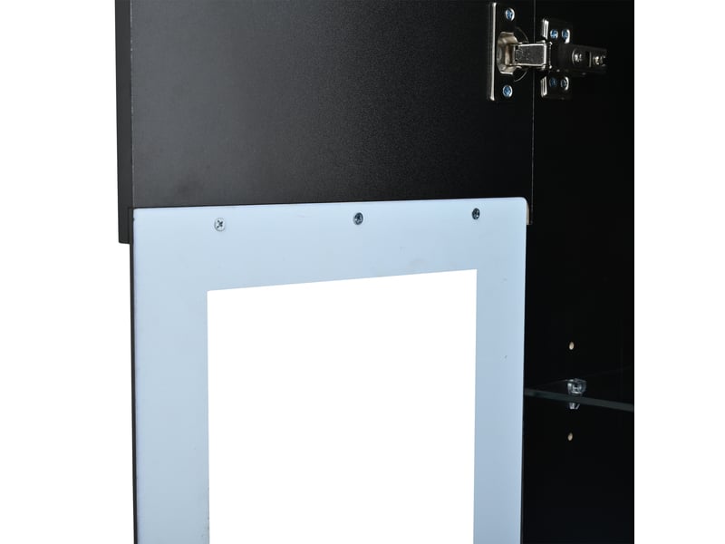  Ensemble meuble tv noir 3 pièces, façade brillante, led rgb, écran jusqu’à 80 pouces, noir  - Conforama E