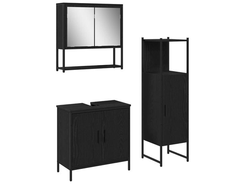  Ensemble de mobilier de salle de bain 3 pc noir cf64412  - Conforama A
