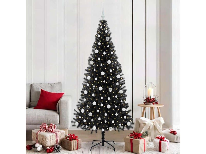  Sapin de noël - arbre de noël noir 210 cm pvc  - Conforama B