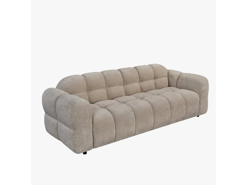  Canapé 3 places en tissu beige foncé  - Conforama C
