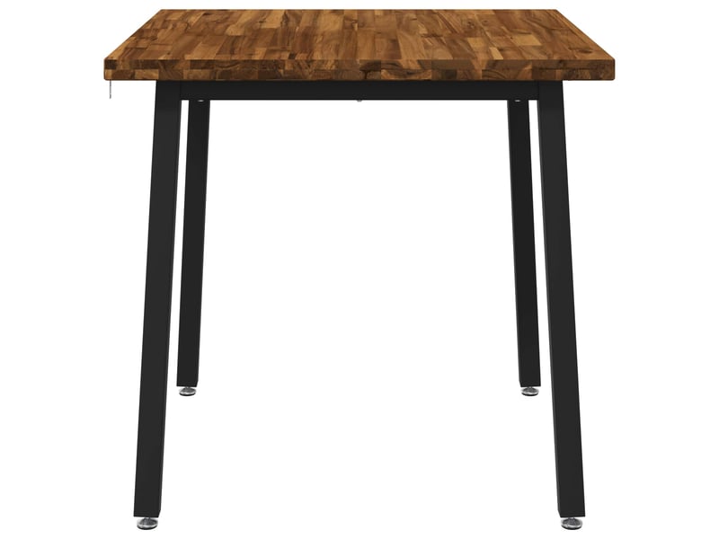  Table à manger 80x80x75 cm bois d'acacia massif naturel et noir carré shl97000  - Conforama C