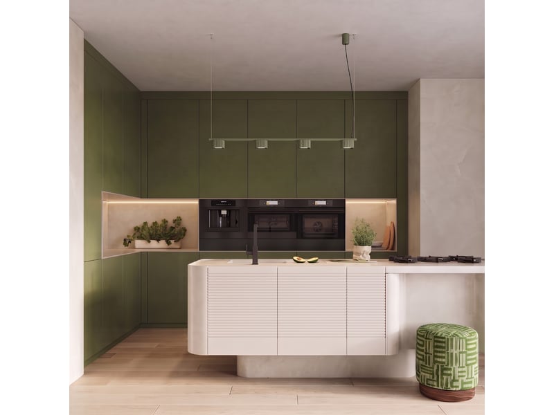 Lustre riff 4 vert olive gx53 aluminium moderne 208x122x10cm SL.3055 - Conforama B