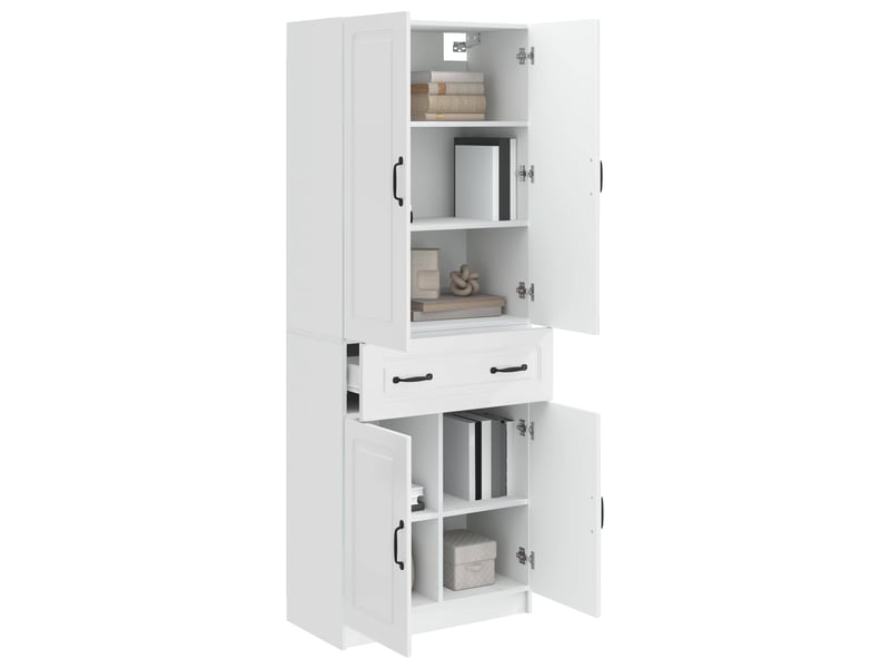  Buffet - ensemble de meubles 2 pc blanc brillant bois d'ingénierie  - Conforama C