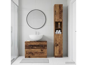 Ensemble de 2 meubles de salle de bain utrecht bois ancien cf63201