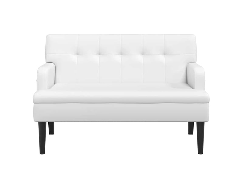  Canapé 2 places avec dossier blanc 112x65,5x75 cm similicuir  - Conforama C