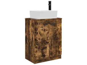 Meuble de salle de bain avec évier chêne fumé 54x35x83 cm shl5185