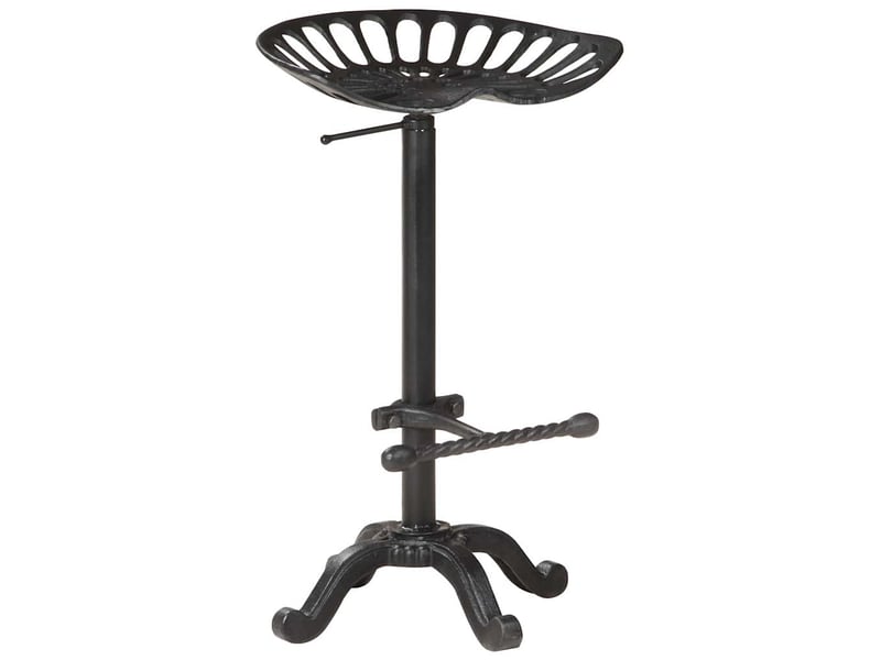  Tabouret de bar, chaise de bar noir fonte  - Conforama B