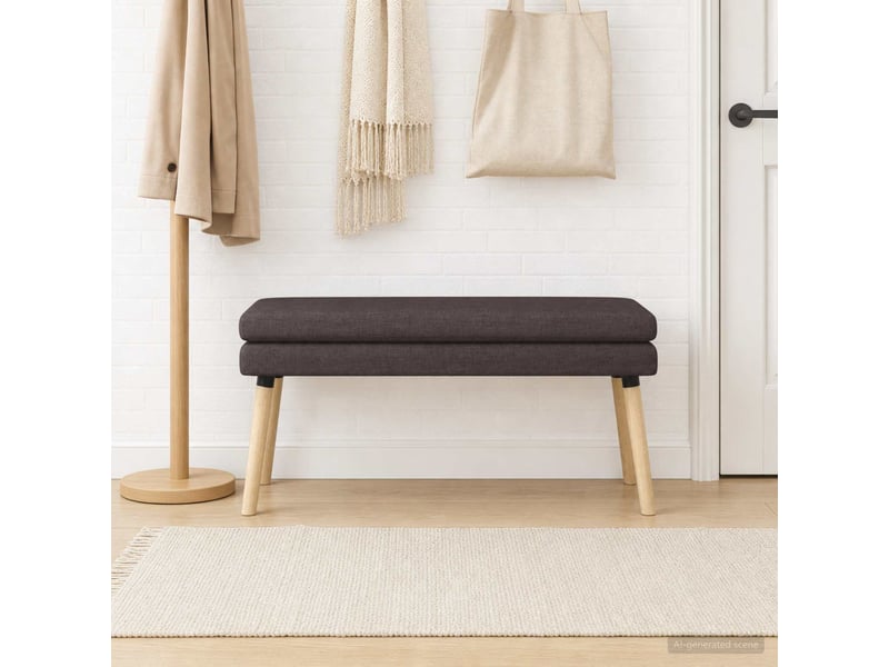  Banc d'entrée, banc à double couche marron foncé 110x40x47 cm tissu  - Conforama D