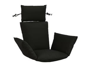 Coussin pour balançoire de chaise d'œuf, coussin d'intérieur et d'extérieur adirondack putten 100 % polyester noir 60 x 145 x 10 cm cf50072