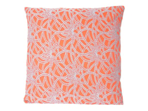 Coussin orange style baroque 45x45 cm déhoussable dec04075