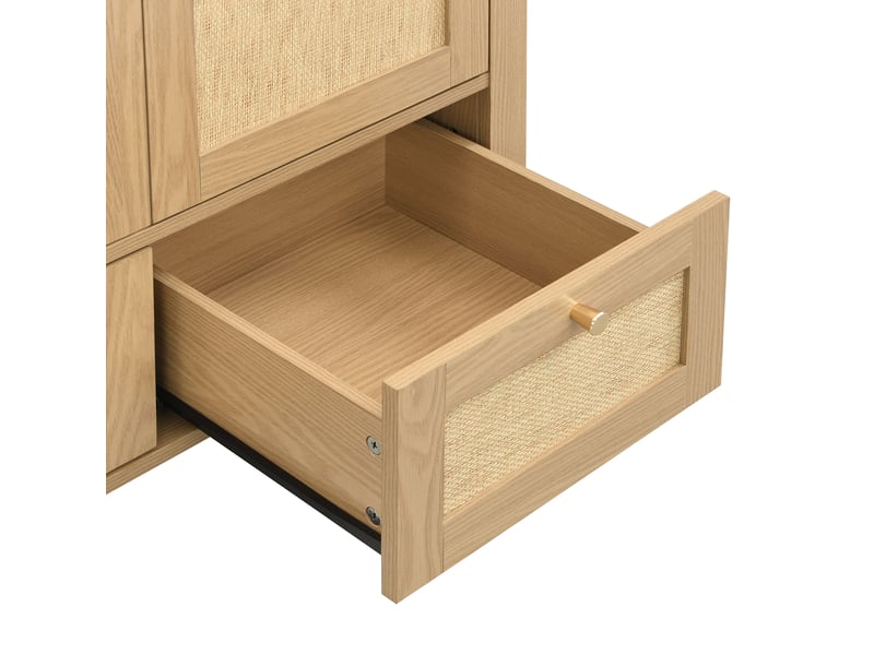 Armoire 2 portes avec penderie et 2 tiroirs 80x55x180 cm chêne et beige - Conforama R