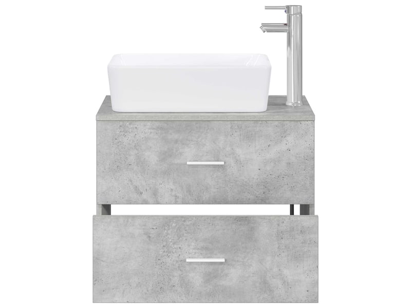  Ensemble de mobilier de salle de bain gris béton cf64686  - Conforama C