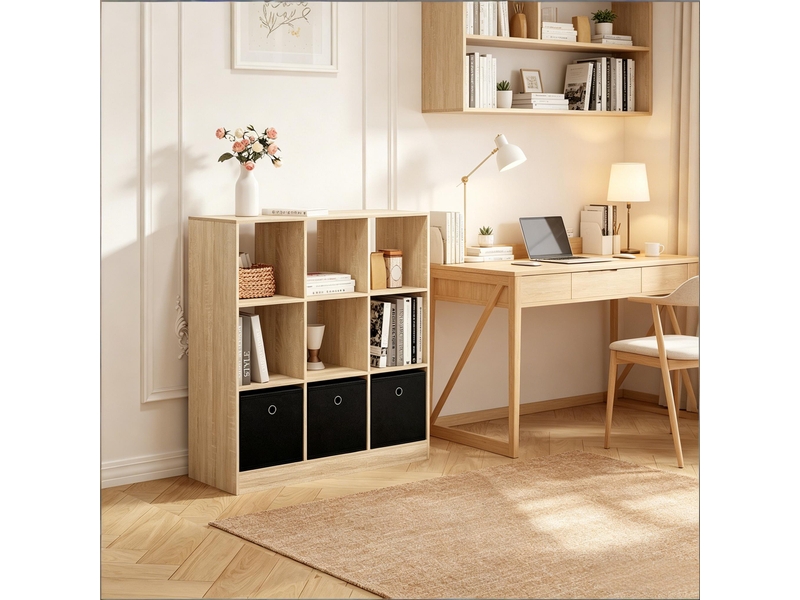  Bibliothèque cube spacieuse, étagère cuisine et rangement sur pied, meuble salon polyvalent  - Conforama D