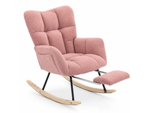 Fauteuil fixe MODENVIE  Tissu bouclette rose vendu A l'unité