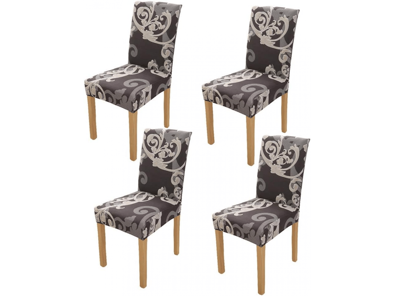  Housse de chaise de salle à manger monobloc, élastique, amovible, lavable, taille universelle noire XLH-ZLS-009410MF - Conforama A