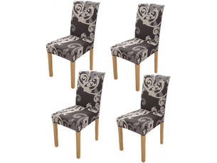 Housse de chaise de salle à manger monobloc, élastique, amovible, lavable, taille universelle noire