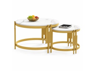Table basse rond(e) coloris bicolore OKMYHOME - 71.5 cmx51.5 cm