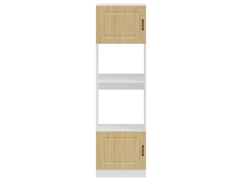  Lot de 2 armoires de four classiques avec pieds réglables 60 x 57 x 207 cm en bois d'ingénierie chêne sonoma 02_0055699  - Conforama B