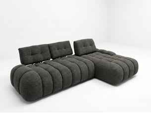 Canapé d'angle droit fixe <strong>BOBOCHIC</strong> <strong>APOLLON</strong> 3 places Tissu Gris foncé