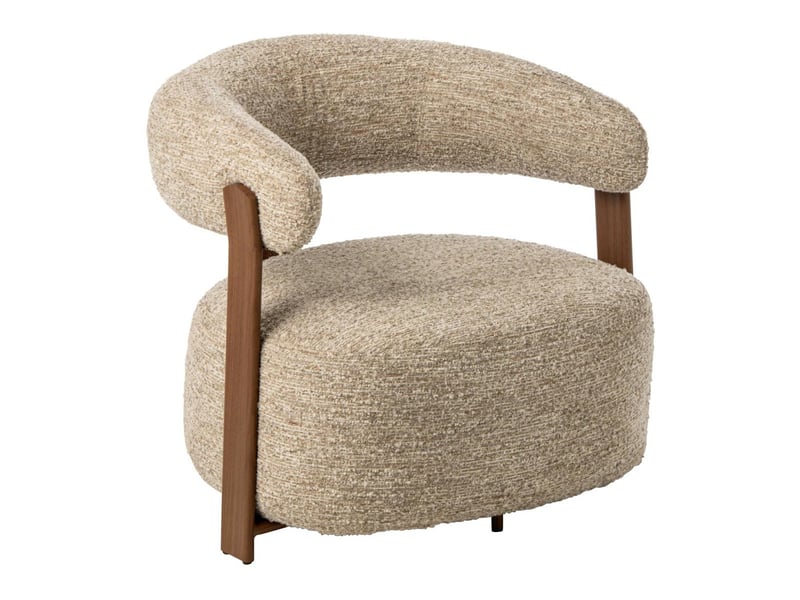  Fauteuil design en tissu thilde 78cm beige  - Conforama A