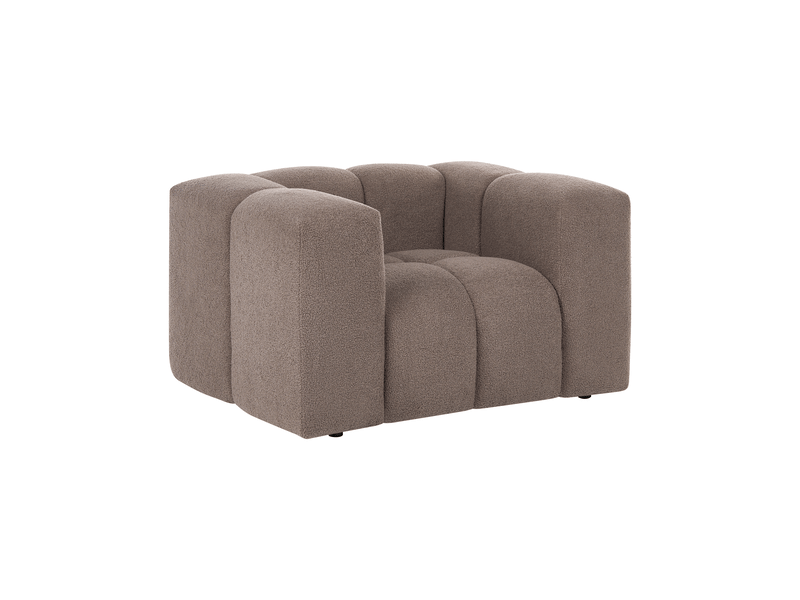 Fauteuil antola bouclé taupe - Conforama D