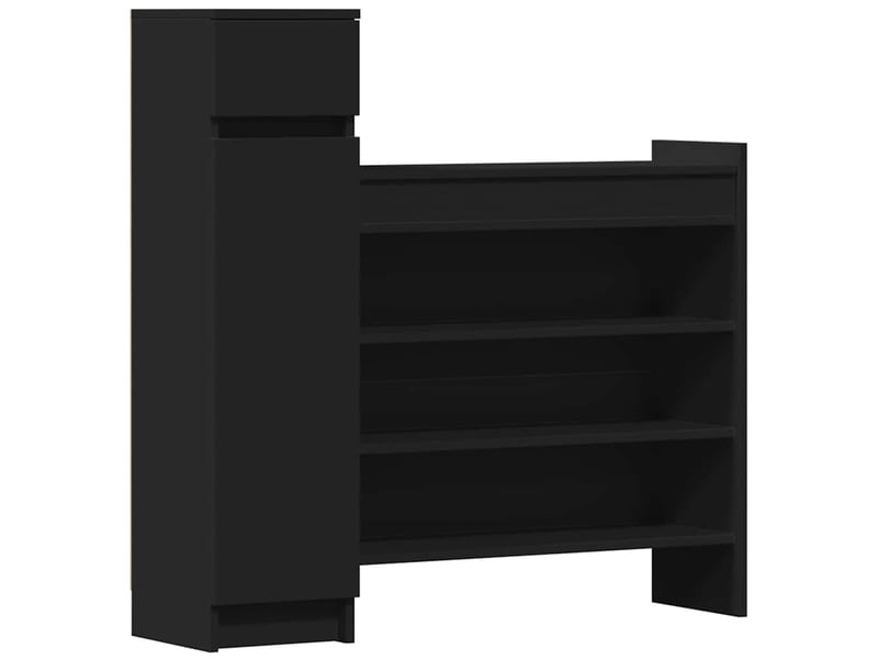  Meuble à chaussure, armoire à chaussures noir 100,5x28x100 cm bois d'ingénierie  - Conforama A