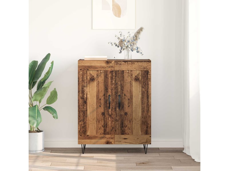 Buffet - bahut - meuble de rangement bois ancien 69,5 x 34 x 90 cm bois d'ingénierie et fer - Conforama D