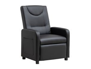 Fauteuil relax inclinable avec repose-pieds et dossier réglable en pu noir