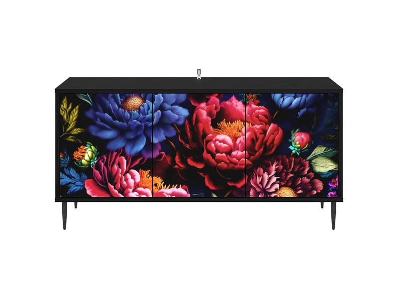 Meuble tv - banc tv - meuble de rangement kiel 102 x 33 x 51 cm chêne noir bois d'ingénierie - Conforama E