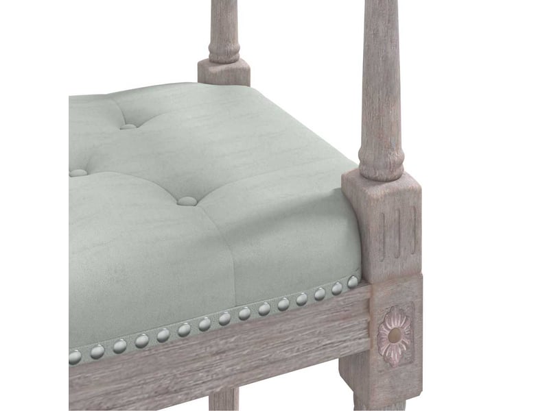  Banc chambre, banc de lit gris clair 110x40x70 cm velours  - Conforama E