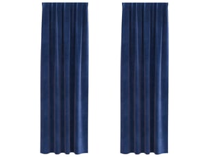 Lot de 2 rideaux, rideaux de fenêtre bleu foncé 140 x 260 cm velours cf43997