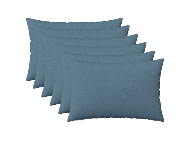  Lot de 6 coussins avec oreiller, coussins décoratifs heerlen bleu denim tissu cf50670  - Conforama B