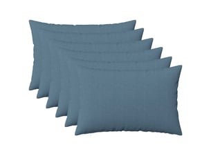 Lot de 6 coussins avec oreiller, coussins décoratifs heerlen bleu denim tissu cf50670