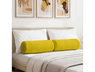 Lot de 2 coussins d'accent, coussins décoratifs, coussins lombaires jaune ø 25 x 70 cm cf56742