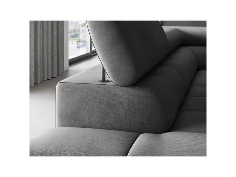  Canapé ferrum gris foncé convertible 5 places angle gauche assise confort 276x93x200cm  - Conforama B