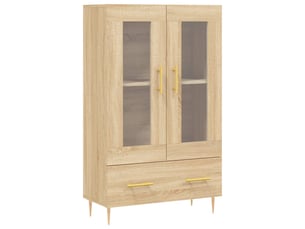 Buffet haut - bahut - meuble de rangement chêne sonoma 69,5x31x115 cm bois d'ingénierie