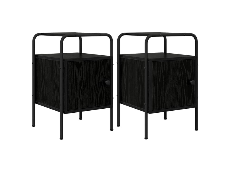  Table de chevet - cabinet de chevet - table de nuit 2 pc chêne noir 35 x 36,5 x 56 cm  - Conforama A