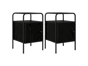 Table de chevet - cabinet de chevet - table de nuit 2 pc chêne noir 35 x 36,5 x 56 cm