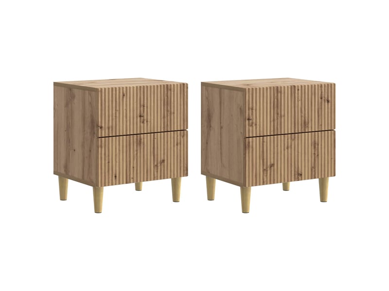  Table de chevet 2 pièces chêne artisanal 43 x 34,5 x 48 cm  - Conforama B