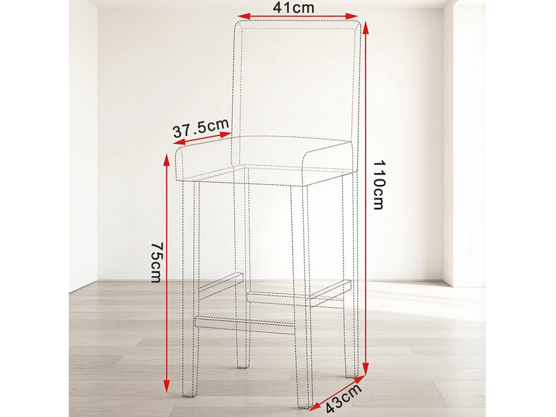  Lot de 2 tabourets de bar avec dossier en similicuir noir et bois  - Conforama E