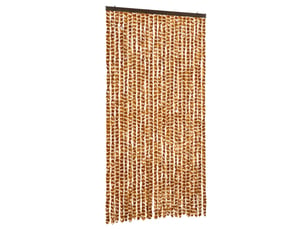 Rideau anti-mouches, moustiquaire ocre et blanc 100x230 cm chenille cf43575