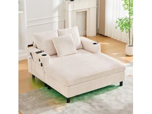 Fauteuil fixe  <strong>MODENVIE</strong> Velours côtelé beige