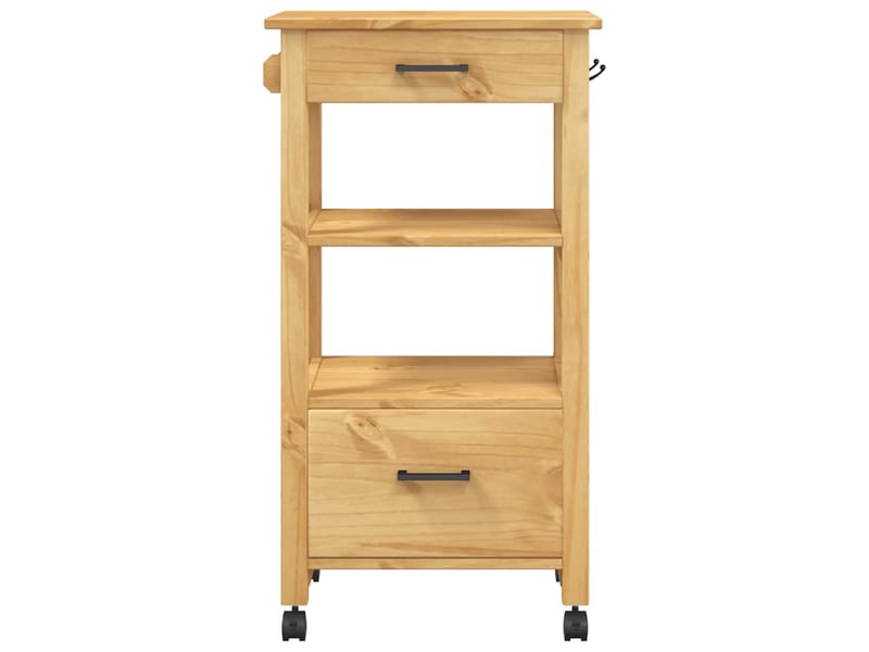  Desserte de cuisine, chariot de rangement monza 48x40x88,5 cm bois massif de pin shl58044  - Conforama E