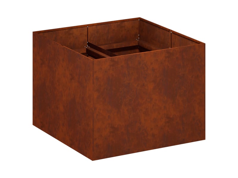  Jardinière - cache-pot de jardin rouillé 80 x 80 x 60 cm acier patiné  - Conforama A