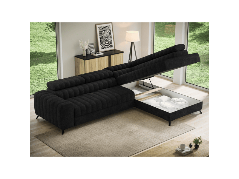  Canapé d'angle collection kanedojo coloris noir  - Conforama E