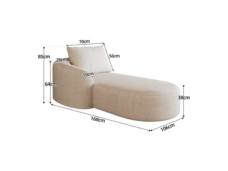  Canapé d'angle gauche convertible blanc 2 places, petit canapé lit compact avec méridienne, 168cm  - Conforama C