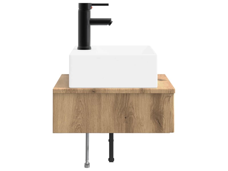 Basin de lavage mural, lavabo chêne artisanal 40x41x39 cm - Conforama D