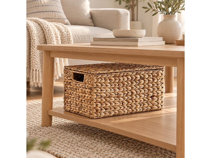  Boîte de rangement en jacinthe d'eau grand modèle l42 cm - maya  - Conforama B