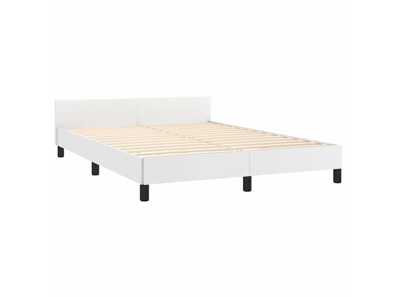Lit double- lit adulte - cadre de lit avec tête de lit sans matelas blanc 140x200 cm - Conforama C