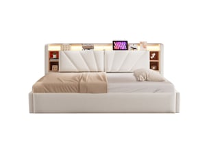 Lit simple 90x200 cm    coloris beige